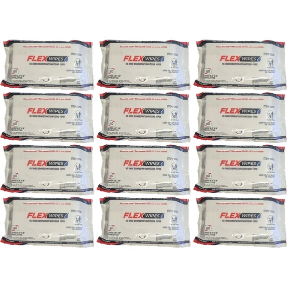 FLEXWIPES No Rinse Disinfectant/Sanitizing Wipes 80ct Soft Pack (#92080)