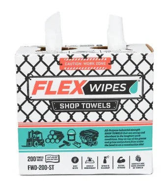 FlexWipes™ Shop Towels Double Dispensing Box DRY WIPES (#FWD-200-ST) - Janitorial Superstore