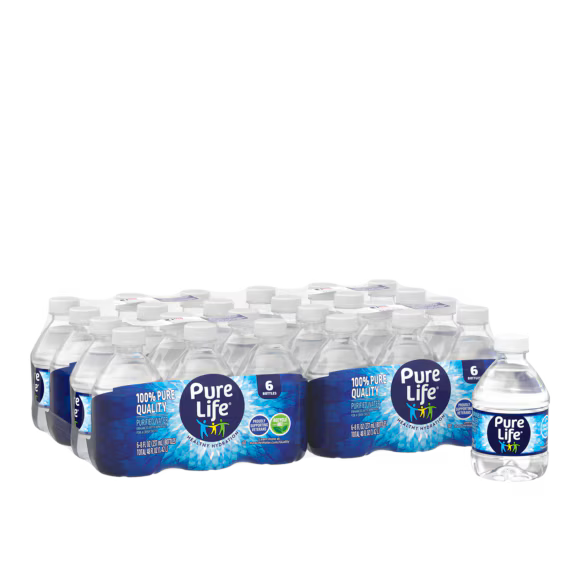 True Clear® Purified Bottled Water, 8 oz Bottle, 24 Bottles/Carton