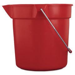 Rubbermaid® Commercial BRUTE Round Utility Pail, 10 qt, Plastic, Red, 10.5" dia