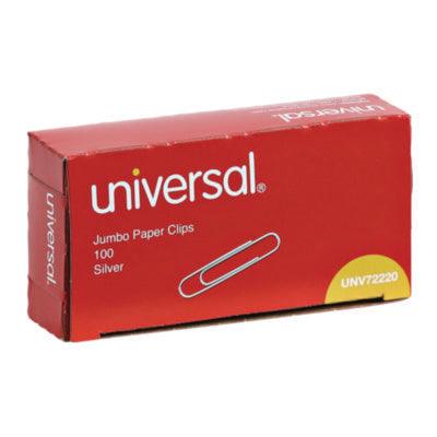 Universal® Smooth Paper Clips, Wire, Jumbo, Silver, 10/100/Pack