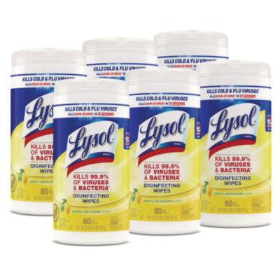 Lysol Disinfecting Wipes, 7 x 8, Lemon Blossom, 80 Wipes/Canister