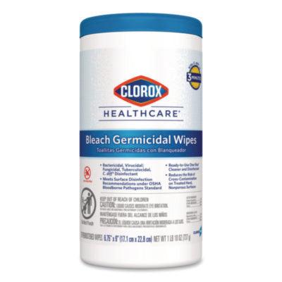 Clorox Bleach Germicidal Wipes, 6 3/4 x 9, Unscented, 70/Canister (35309)