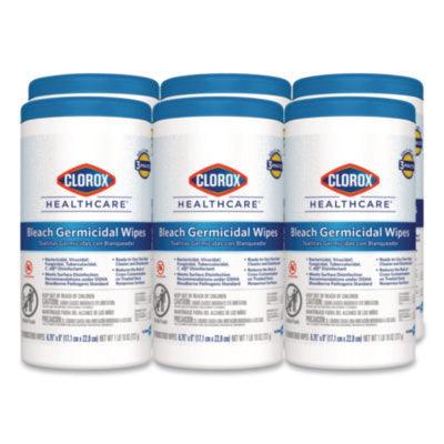 Clorox Bleach Germicidal Wipes, 6 3/4 x 9, Unscented, 70/Canister (35309)