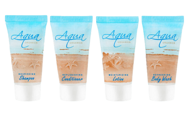 Aqua Organics Set 25ea Shamp, Cond, Body Wash, Lotion