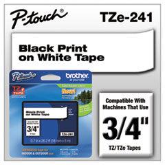 Brother P-Touch® TZe Standard Adhesive Laminated Labeling Tape, 3/4w, Black on White