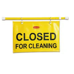 Rubbermaid "Closed For Cleaning" Hanging Safety Sign (RCP9S15YEL)