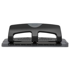 Swingline® 20-Sheet SmartTouch Three-Hole Punch, 9/32" Holes, Black/Gray