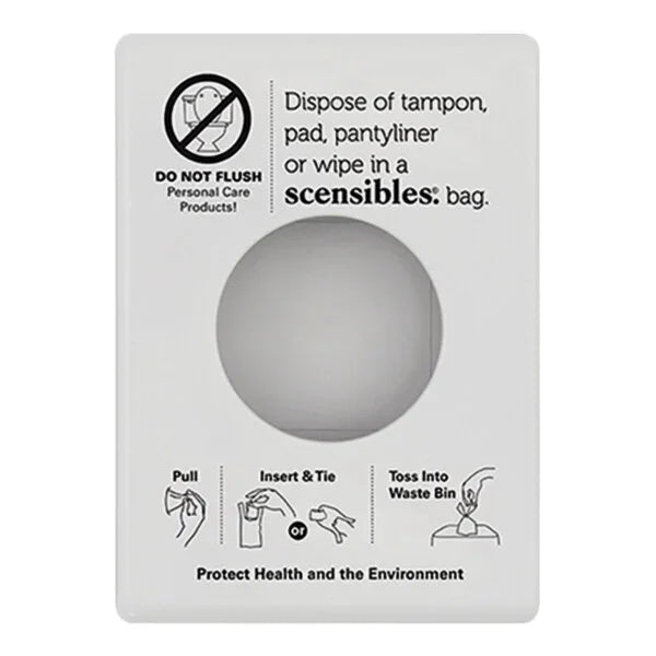 Hospeco Scensibles SDW White ABS Surface-Mounted Sanitary Disposal Bag Dispenser - Janitorial Superstore