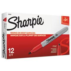 Sharpie® Fine Point Permanent Marker, Red, Dozen (#SAN30002B)