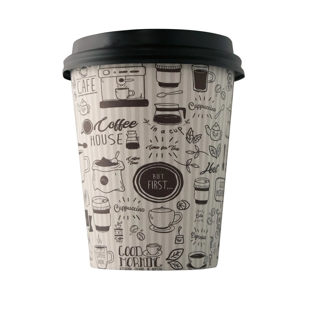 Empress Paper Hot Cup 16oz Stock Good Day Print 20 / 50 cs (#EHC16-P) - Janitorial Superstore