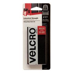VELCRO USA, INC. Industrial Strength Hook & Loop Fasteners, 2" x 4" Strip, Black