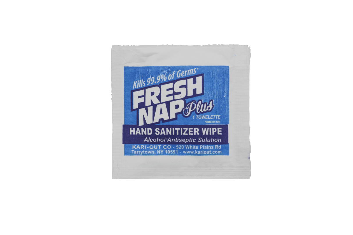Kari-Out Co. - Fresh Nap Plus 4"x7" Antiseptic Hand Wipe Towelettes  (1,000 Pks per case)(6700301)