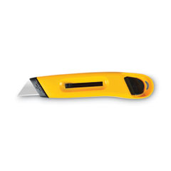 Plastic Utility Knife with Retractable Blade and Snap Closure, 6" Plastic Handle, Yellow (COS091467)