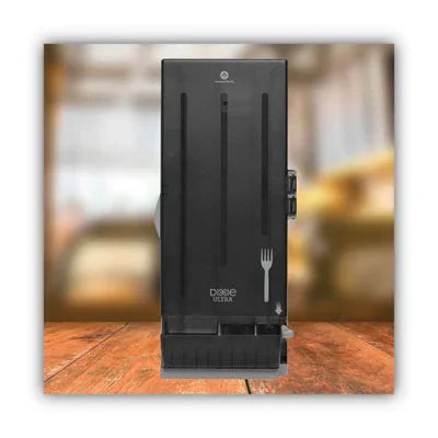SmartStock Dining Utensil Dispenser, Holds 120 Forks, 10 x 8.78 x 24.75, Translucent Black