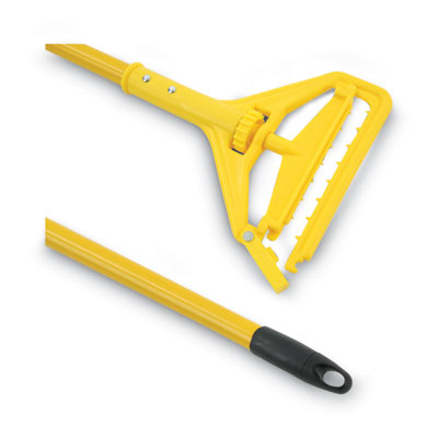 Quick Change Side-Latch Plastic Mop Head Handle, 60" Aluminum Handle, Yellow (#6136)