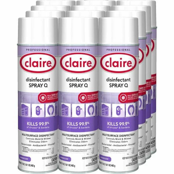 Claire Hospital Grade Disinfectant Spray Q, 17oz (cgc1003) - Janitorial Superstore