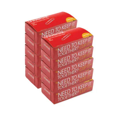 Universal Non Skid Paper Clips 1,000 Box 10x100 (UNV72240)