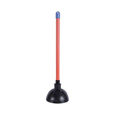 Toilet Plunger, 18" Plastic Handle, 5.63" dia, Red/Black, (BWK09201)