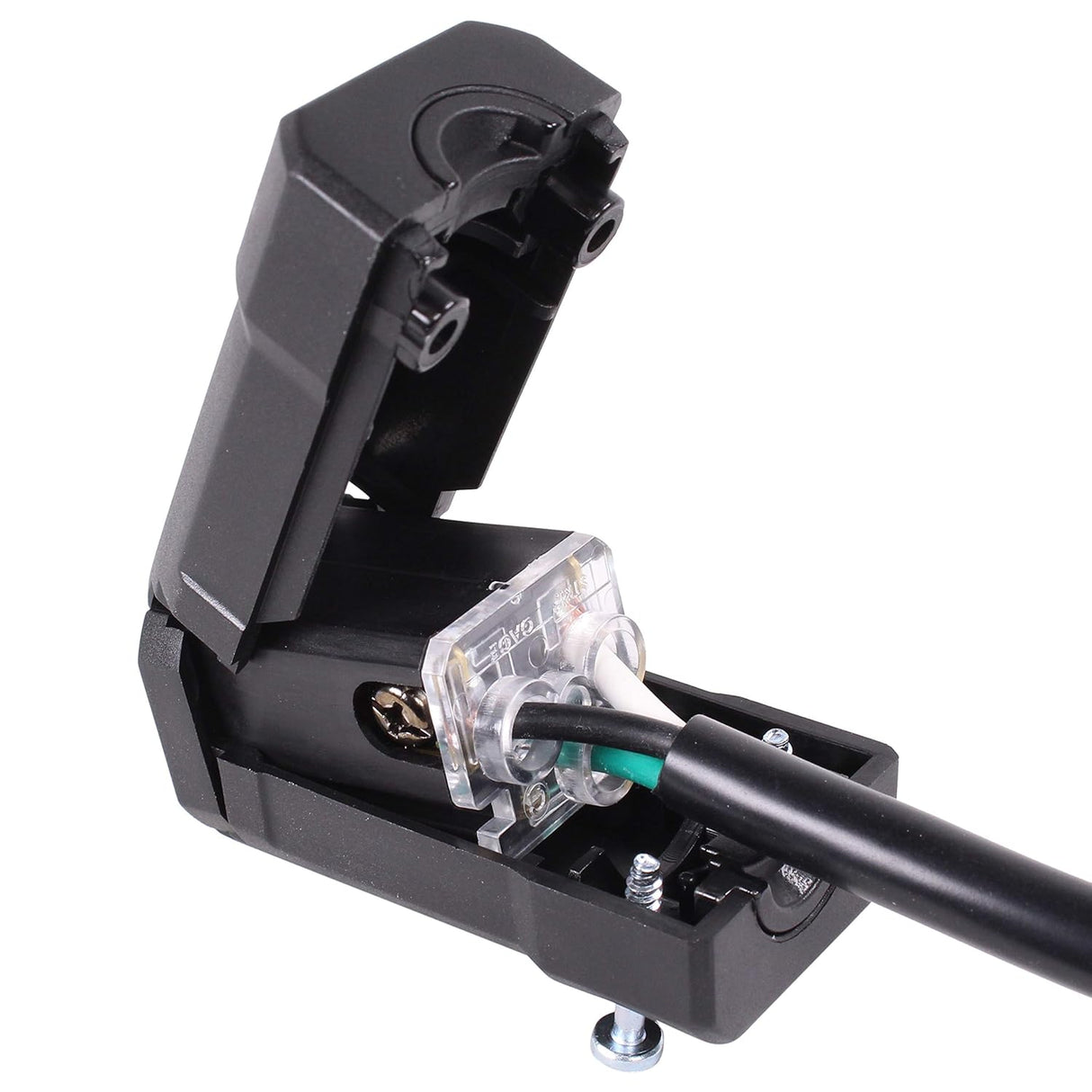 Journeyman-Pro 515CCV Clamshell 15 Amp 120-125 Volt, NEMA 5-15R, 2Pole 3Wire, Straight Blade, Female Connector Plug Replacement Cord Outlet, Commercial Grade PVC Black