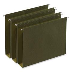 Box Bottom Hanging File Folders, 2" Capacity, Letter Size, 1/5-Cut Tab (UNV14142) Standard Green, 25/Box(