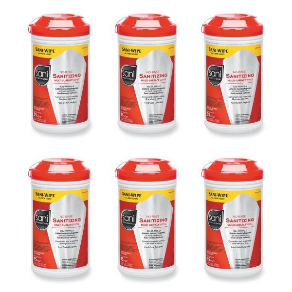 Sani Professional No-rinse Sanitizing Multi-surface Wipes, White, 95-container (P56784)