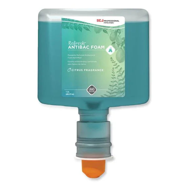 Deb ANT120TF Touch Free Antibacterial Foam Wash, 1.2L Cartridges,3 Case - Janitorial Superstore