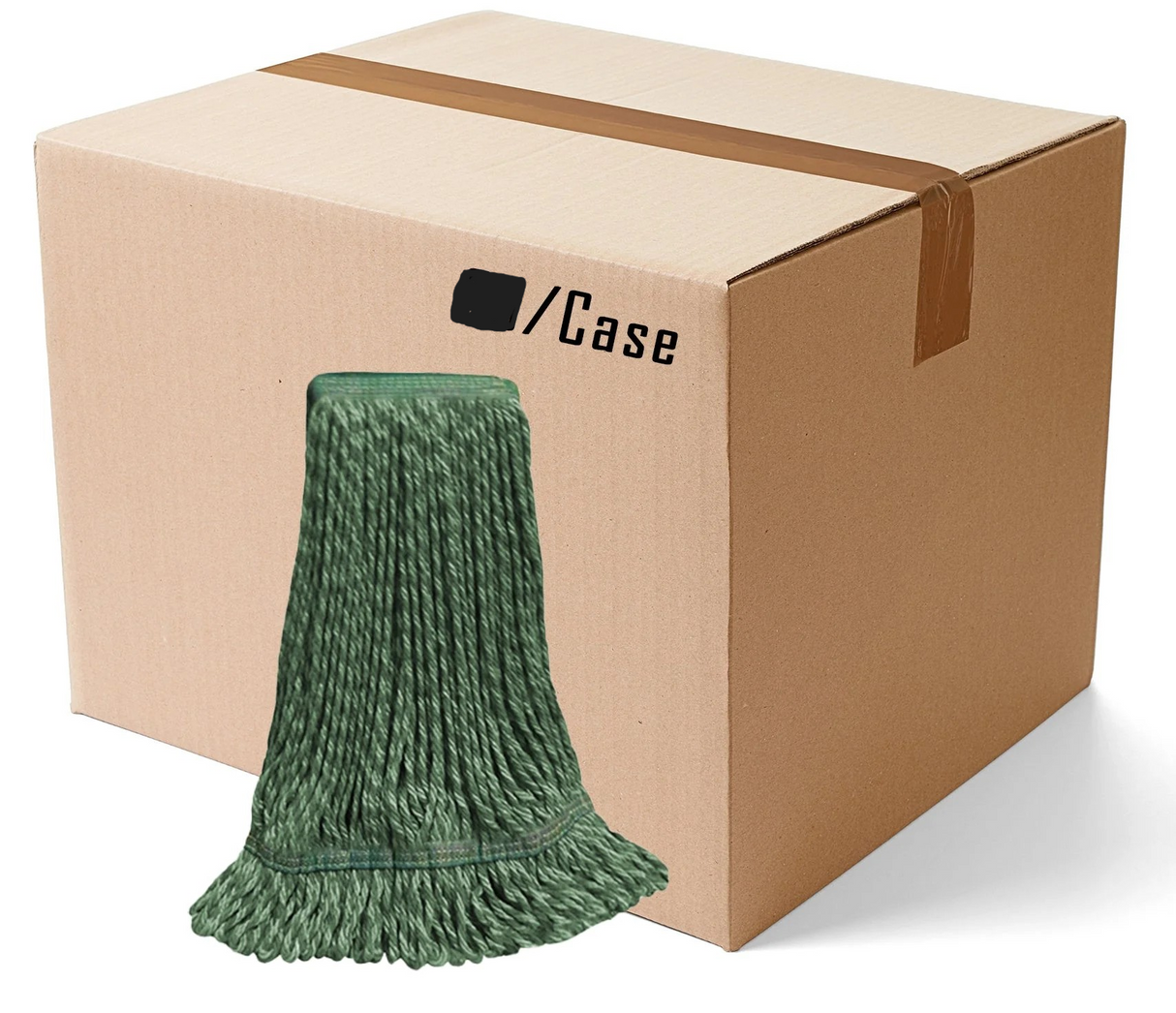 Large Green HYBRID Microfiber STRING Wet Mop--1 1/4" BAND (#4226)