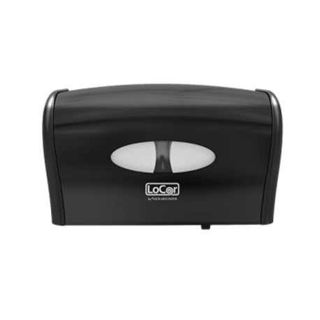 LoCor® (D67023-N) Black 14.89” x 9.05” x 5.19” Side By Side Bath Tissue Dispenser