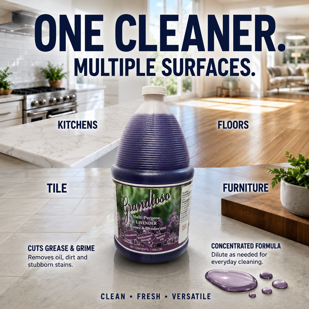 Grandioso All Purpose Cleaner, Lavender Scented (Concentrated)