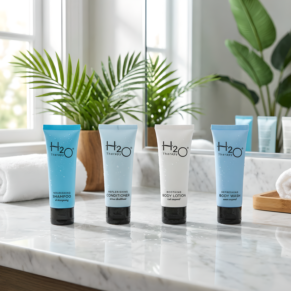 H2O Set 25ea Sham, Cond, Body Wash, Lotion