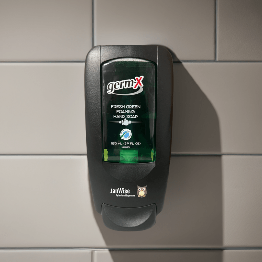 JanWise Black Manual Soap Dispenser, 1150ML (Fits Germ-X Refills)