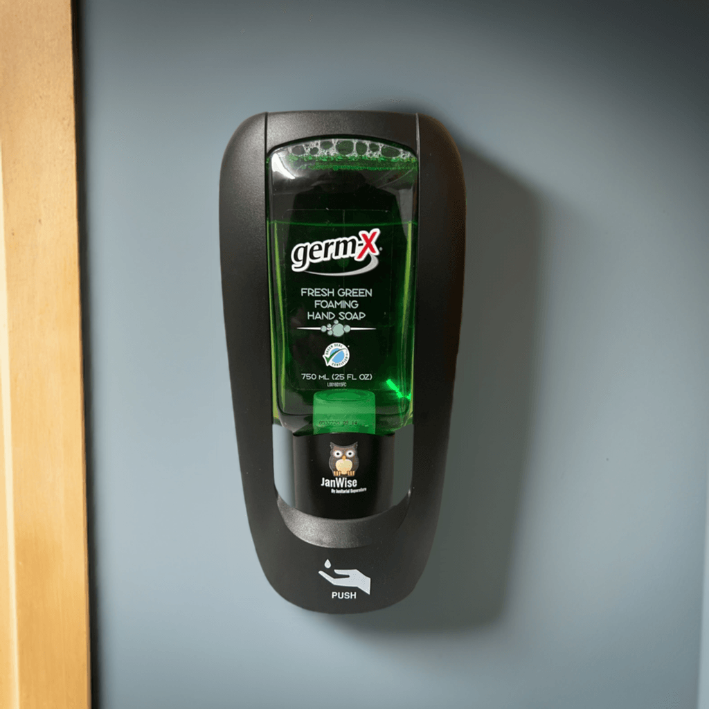 JanWise Black Manual Soap Dispenser, 750ML (Fits Germ-X Refills)