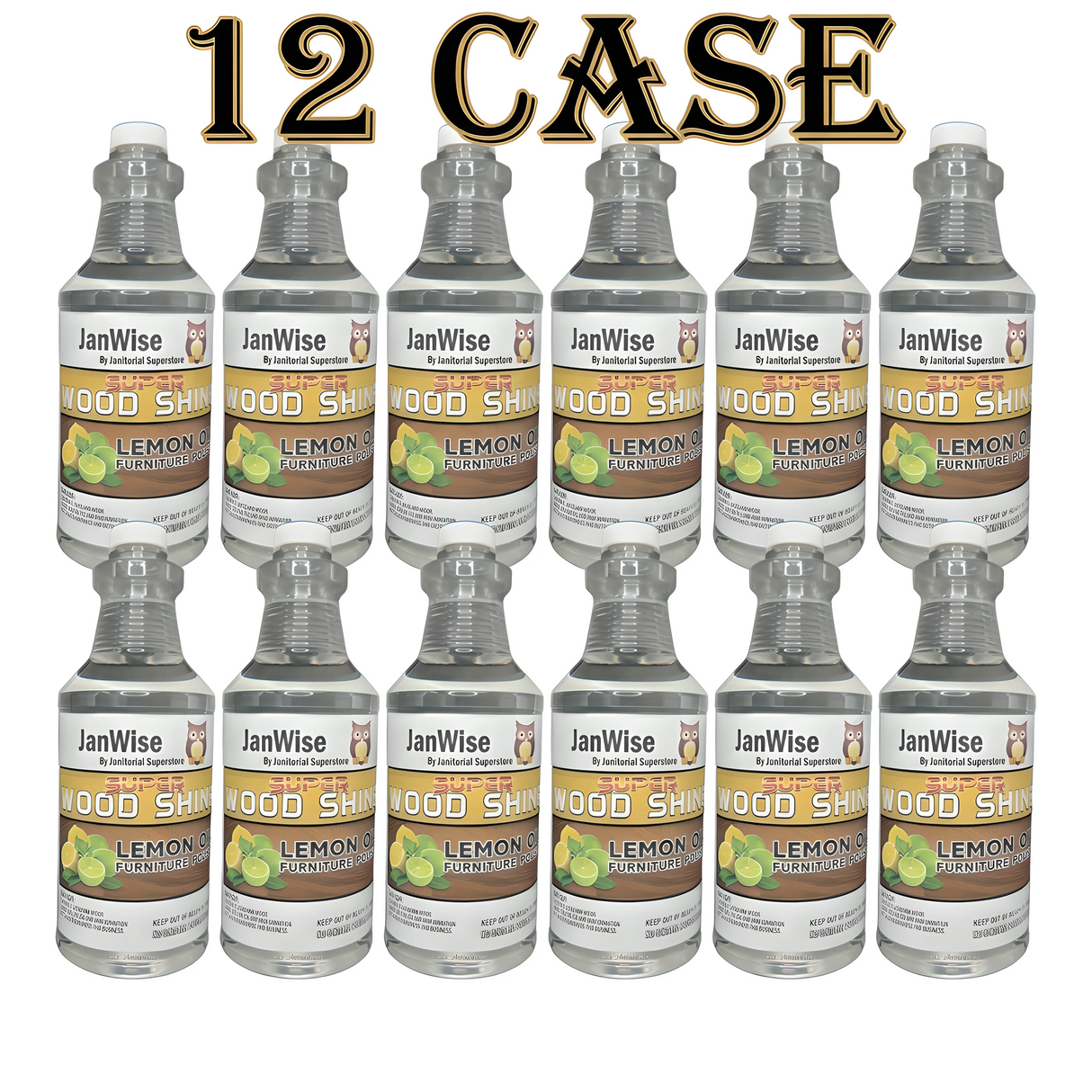 JanWise Super Wood Shine, Lemon Oil Based Furniture Polish, Quart Bottle