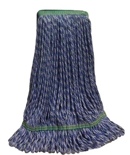 MEDIUM BLUE HYBRID Microfiber STRING Wet Mop--1 1/4" BAND(#3320)