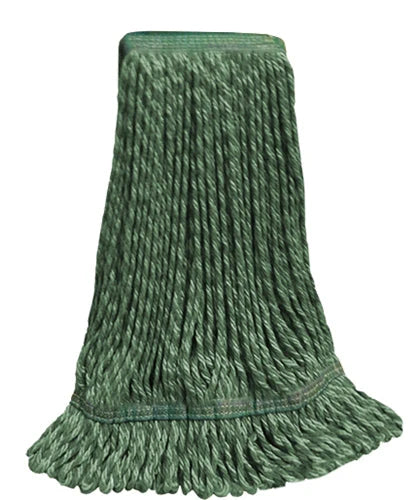 Large Green HYBRID Microfiber STRING Wet Mop--1 1/4" BAND (#4226)