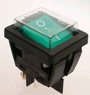 Edic B02211-1 Switch, Green Rocker