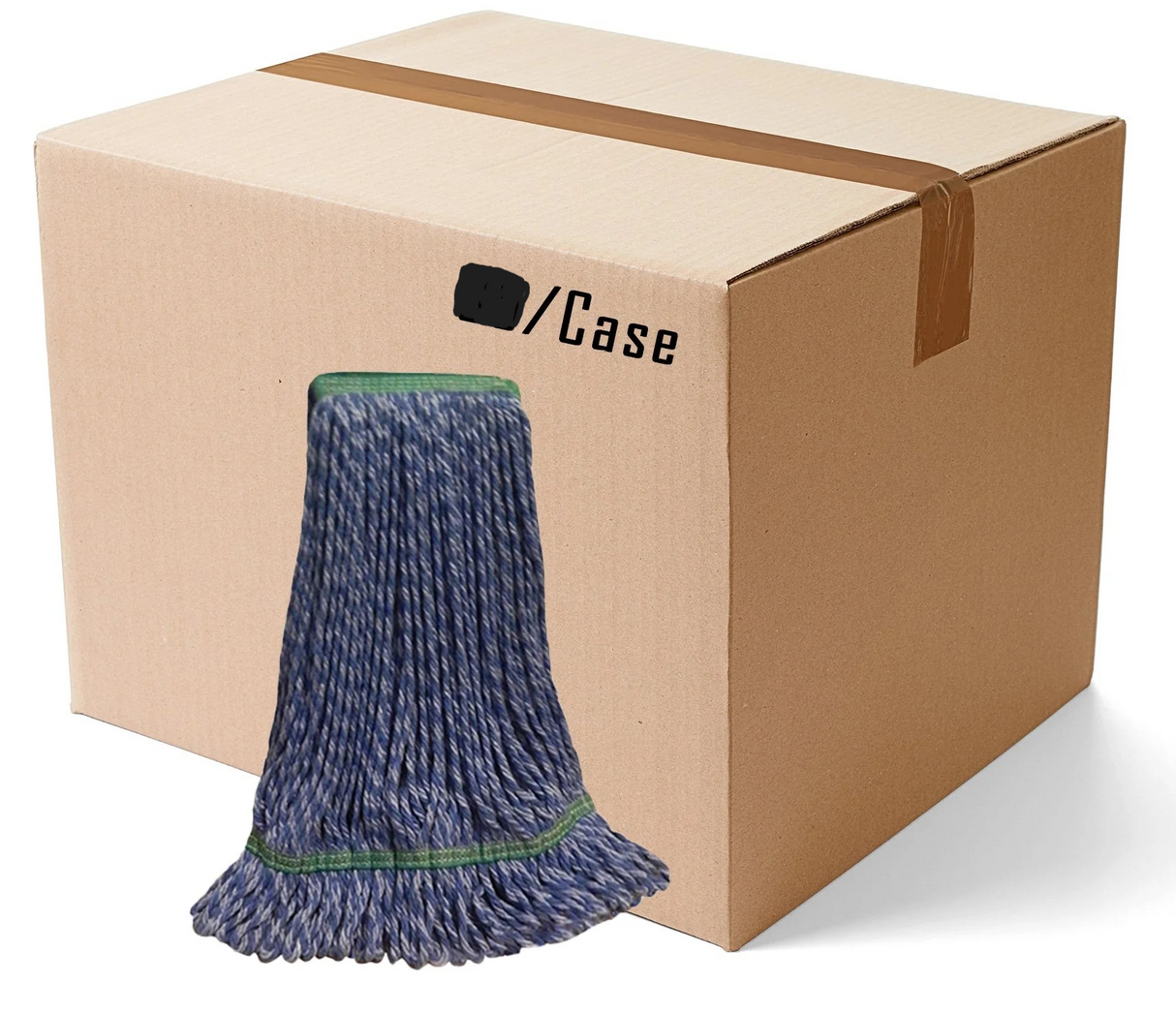 MEDIUM BLUE HYBRID Microfiber STRING Wet Mop--1 1/4" BAND(#3320)