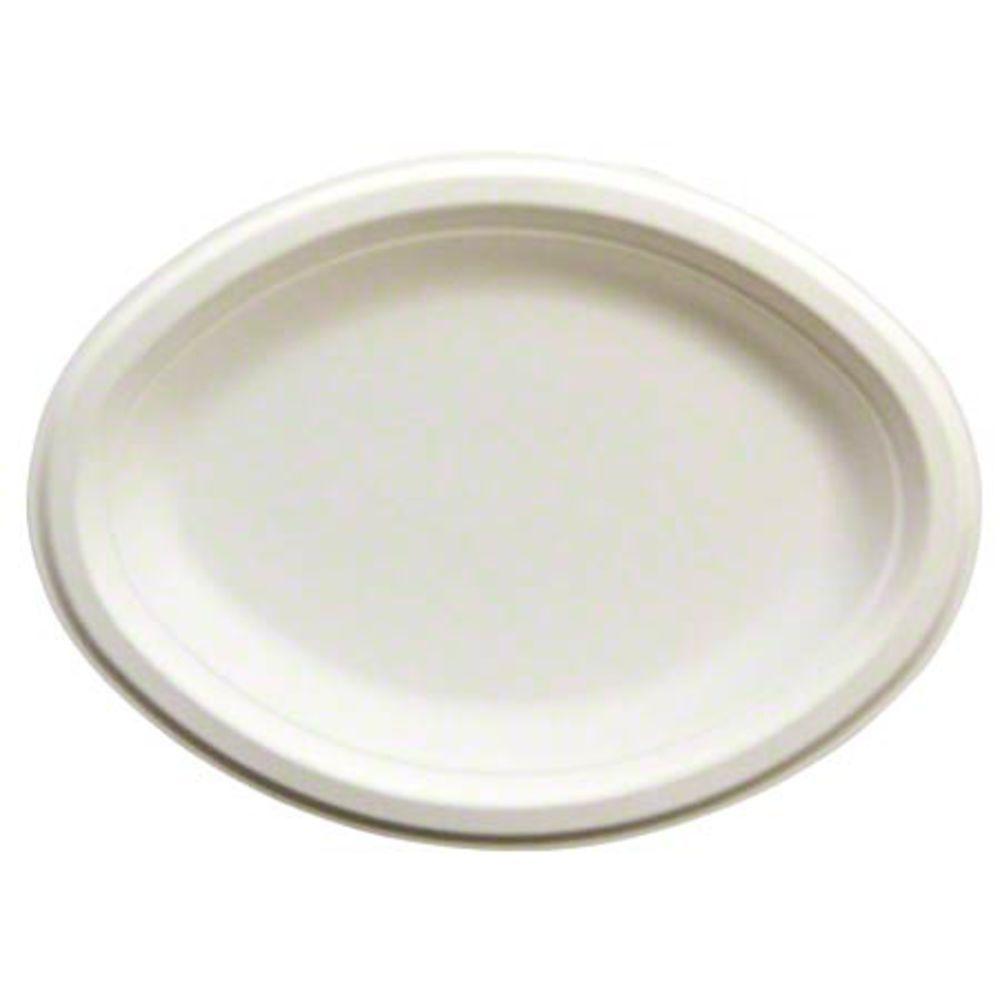 Empress Earth Heavy Weight Platter 12.5" x 10" Natural Bagasse 4 / 125 cs