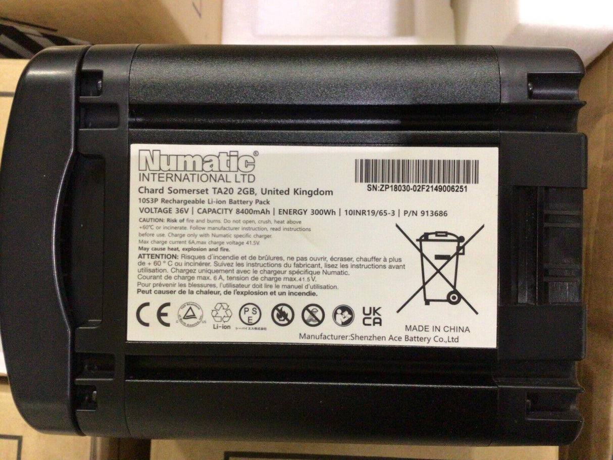 NUMATIC INTERNATIONAL NX300 Battery, Rechargeable, 36V (1439876)(90996)