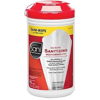 Sani Professional No-rinse Sanitizing Multi-surface Wipes, White, 95-container (P56784)