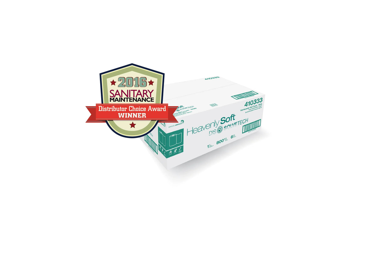 Dissolve Tech' Hardwound Towel 7.85 x 800' White 6 / cs (#410333)
