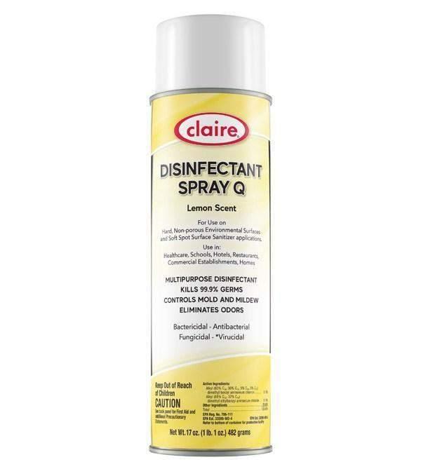 Claire Hospital Grade Disinfectant Spray Q, 17oz - Janitorial Superstore