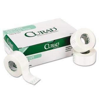 Curad® First Aid Cloth Silk Tape, 1" x 10 yds, White, 12/Pack - Janitorial Superstore