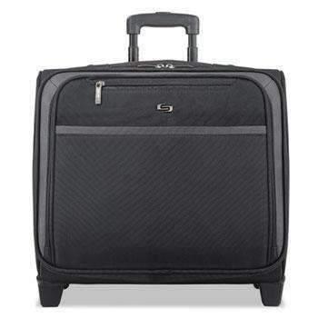 Solo Pro Rolling Overnighter Case, 16", 16 x 14 1/2 x 8, Black/Gray - Janitorial Superstore