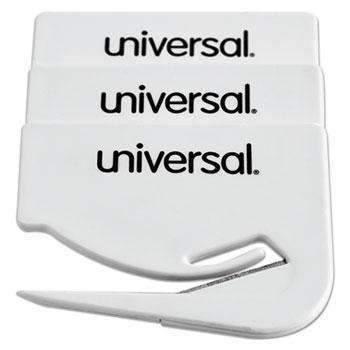Universal® Letter Slitter Hand Letter Opener w/Concealed Blade, 2 1/2", White, 3/Pack - Janitorial Superstore