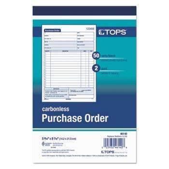 TOPS™ Purchase Order Book, 5-9/16 x 7-15/16, 2-Part Carbonless, 50 Sets/Book - Janitorial Superstore