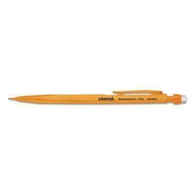 Universal Products Mechanical Pencil, 0.7mm, Yellow, Dozen - Janitorial Superstore