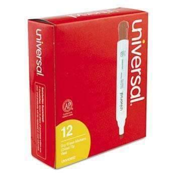 Universal® Dry Erase Marker, Chisel Tip, Red, Dozen - Janitorial Superstore