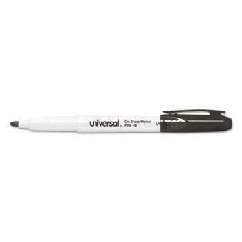 Universal® Pen Style Dry Erase Marker, Fine/Bullet Tip, Black, Dozen - Janitorial Superstore